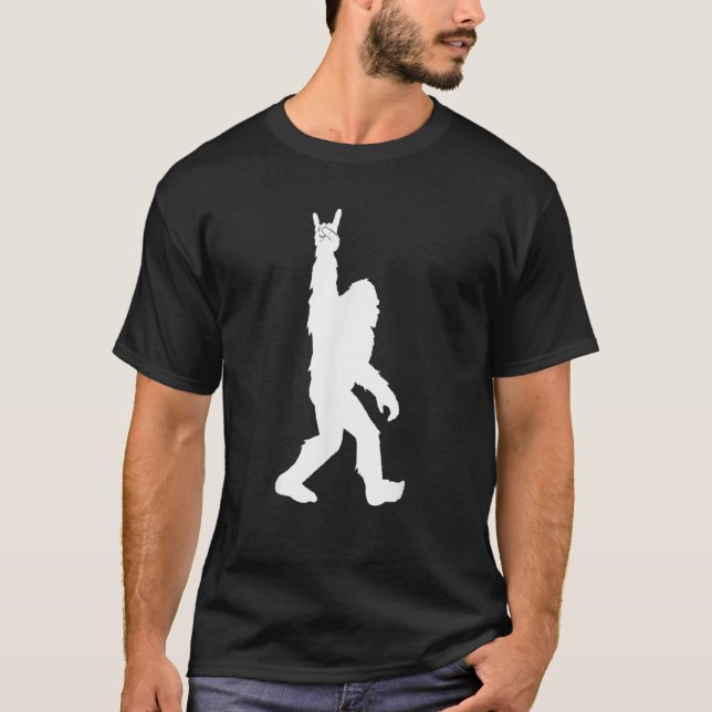 Funny Bigfoot Rock et Roll Tshirt pour Sasquatch B (Devant)