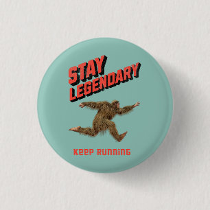 Funny Bigfoot Running Motivation 1 Inch Round Button