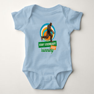 Funny Bigfoot Running Motivation Baby Bodysuit