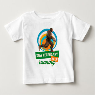 Funny Bigfoot Running Motivation Baby T-Shirt