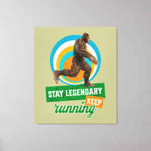 Funny Bigfoot Running Motivation Canvas Print