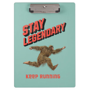 Funny Bigfoot Running Motivation Clipboard