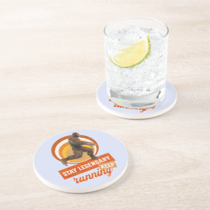 Funny Bigfoot Running Motivation Coaster