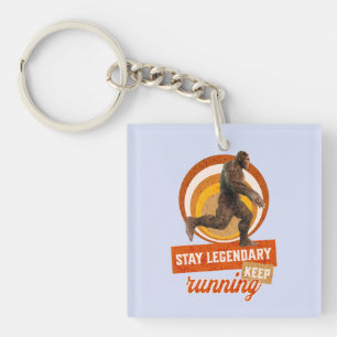 Funny Bigfoot Running Motivation Keychain