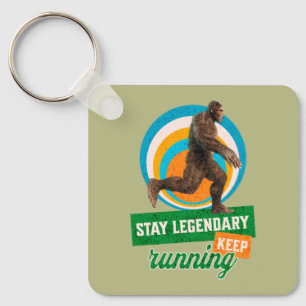 Funny Bigfoot Running Motivation Keychain