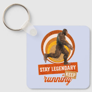 Funny Bigfoot Running Motivation Keychain