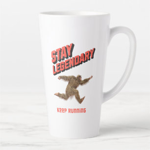 Funny Bigfoot Running Motivation Latte Mug