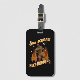 Funny Bigfoot Running Motivation Luggage Tag
