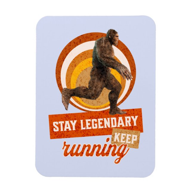 Funny Bigfoot Running Motivation Magnet (Vertical)
