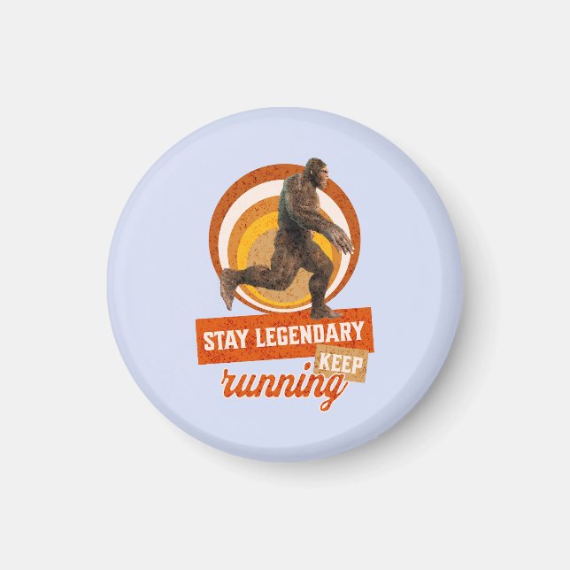 Funny Bigfoot Running Motivation Magnet (Front)