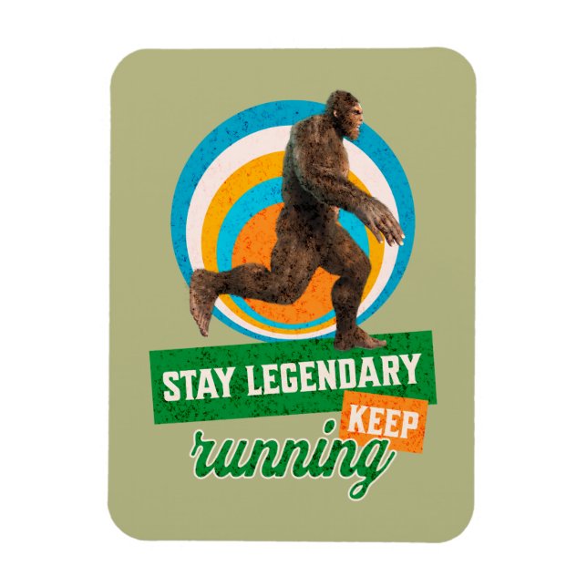Funny Bigfoot Running Motivation Magnet (Vertical)