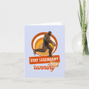 Funny Bigfoot Running Motivation Note Card