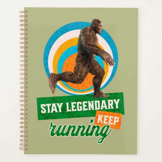 Funny Bigfoot Running Motivation Planner (Front)
