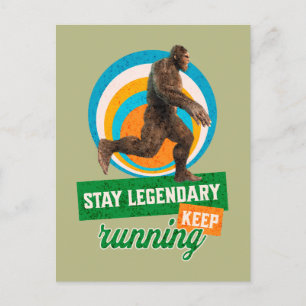 Funny Bigfoot Running Motivation Postcard