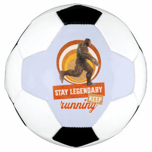 Funny Bigfoot Running Motivation Soccer Ball