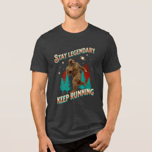 Funny Bigfoot Running Motivation Tri-Blend Shirt