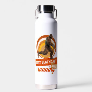 Funny Bigfoot Running Motivation Water Bottle