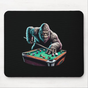 Funny Bigfoot Sasquatch Billiards Pool Player Men  Mouse Pad