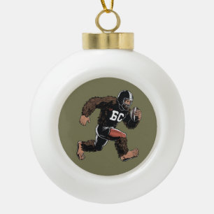 Funny Bigfoot Sasquatch Fantasy Football Sport Ceramic Ball Christmas Ornament