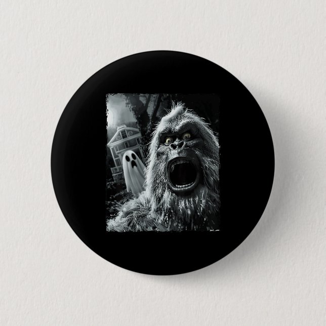 Funny Bigfoot Sasquatch Halloween  2 Inch Round Button (Front)