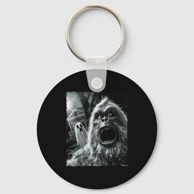 Funny Bigfoot Sasquatch Halloween  Keychain (Front)