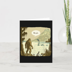 Funny Bigfoot Sasquatch Loch Ness Monster Introver Card