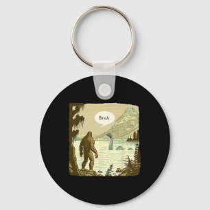 Funny Bigfoot Sasquatch Loch Ness Monster Introver Keychain
