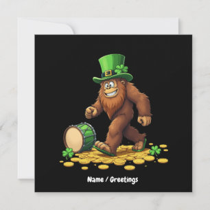Funny Bigfoot Sasquatch Shamrock St Patrick's Day Invitation