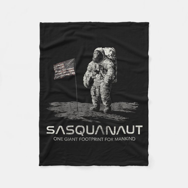 Funny Bigfoot Sasquatch Space Sasquanaut  Fleece Blanket (Front)