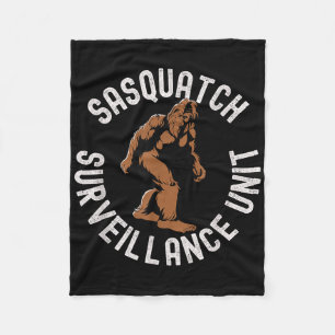 Funny Bigfoot Sasquatch Surveillance Unit, Cryptid Fleece Blanket