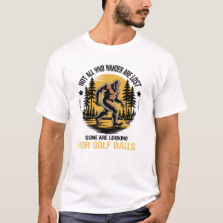 Funny Bigfoot Searching for Golf Balls T-Shirt