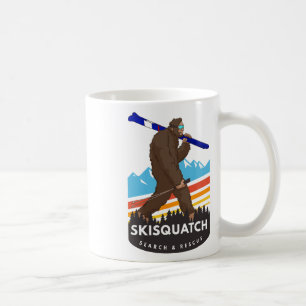 Funny Bigfoot Skiing Skisquatch Search And Rescue  Coffee Mug