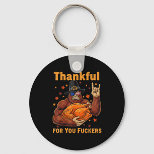 Funny Bigfoot Thanksgiving Thankful For You Forers Keychain