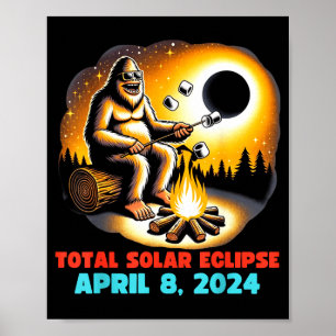 Funny Bigfoot Total Solar Eclipse 4 Poster