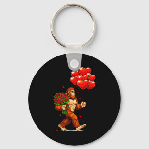 Funny Bigfoot Valentine Love Hearts Sasquatch Grap Keychain
