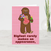 Funny Bigfoot Valentine's Day Cartoon Sasquatch