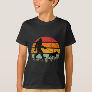 Funny Bigfoot Walking Dog Labrador Retriever Dad S T-Shirt