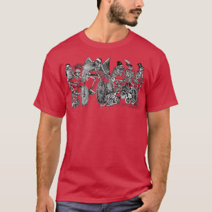 Funny Bike Riding Skeletons Cycling  for Bikers  T-Shirt