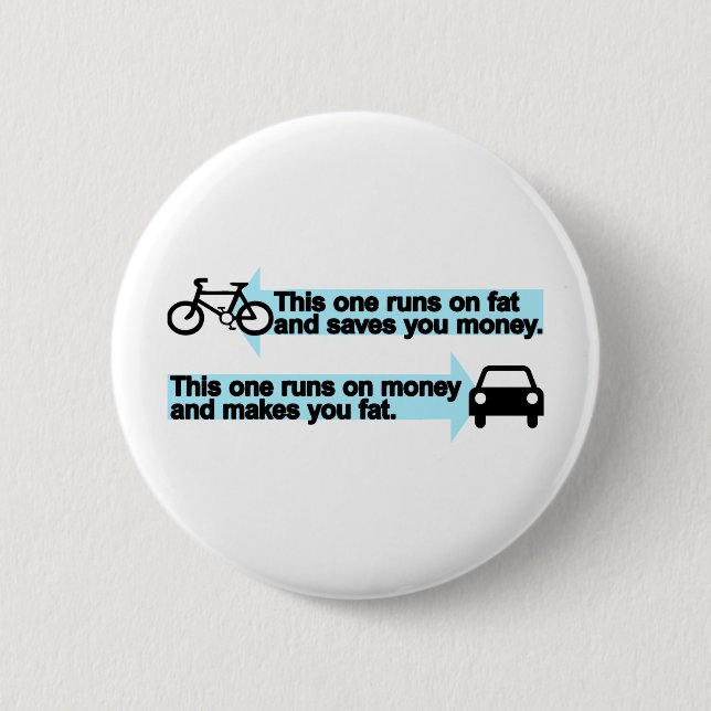 Funny Bike versus Car 2 Inch Round Button (Front)