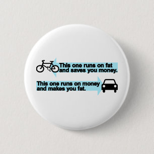 Funny Bike versus Car 2 Inch Round Button