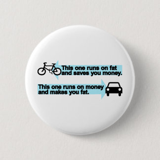 Funny Bike versus Car 2 Inch Round Button