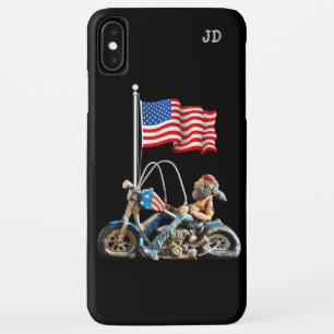 Funny Biker American Flag iPhone XS Max Case
