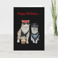 Funny Biker Cat Birthday