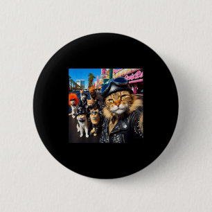 Funny Biker Cats Gangster Cats Street Motorcycle C 2 Inch Round Button