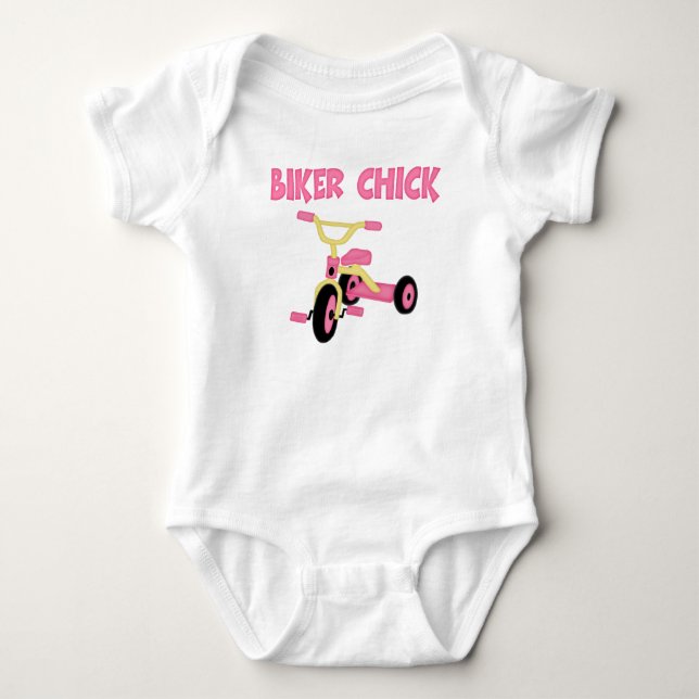 Funny Biker Chick Baby Bodysuit (Front)