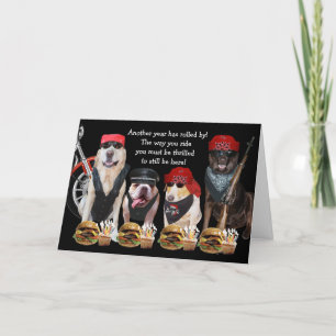 Funny Biker Chiens Carte d'anniversaire
