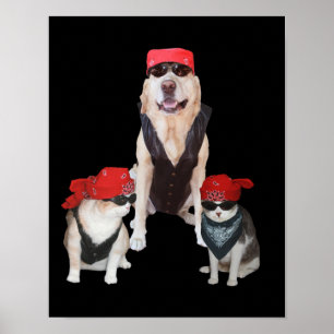 Funny Biker Pets Poster