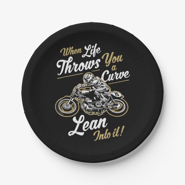 Funny Biker Quotes Sarcastic Motorcycle Rider Gift Paper Plate (Front)