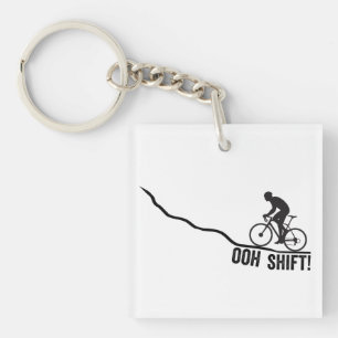 Funny Biker Using Shifters Keychain