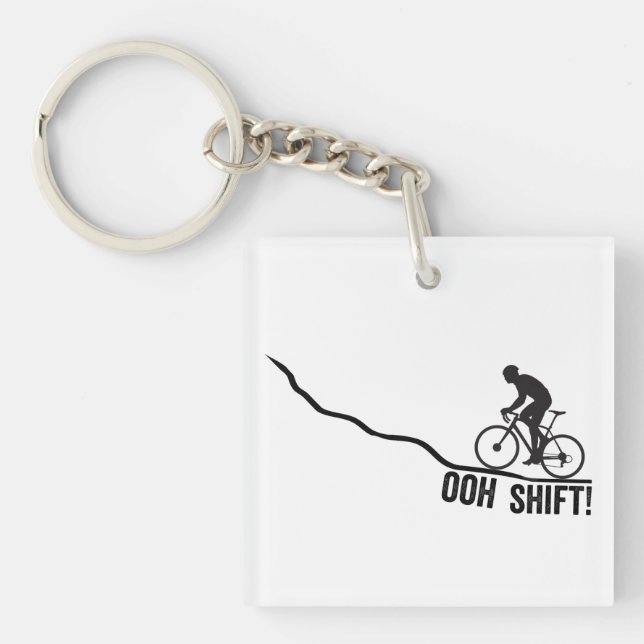 Funny Biker Using Shifters Keychain (Front)